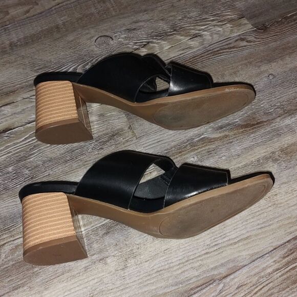 JustFab black Tamara Block Heeled Mule Sz 7.5 - Picture 8 of 8